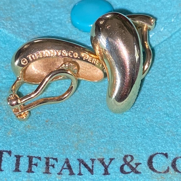 Auth 18k TIFFANY & CO. Bean teardrop EARRINGS Elsa Peretti - Picture 6 of 6